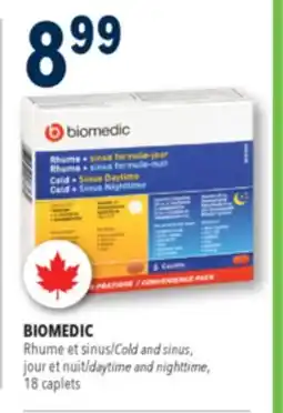 Familiprix BIOMEDIC Cold and sinus, daytime and nighttime, 18 caplets offer