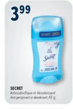 Familiprix SECRET Anti-perspirant or deodorant offer