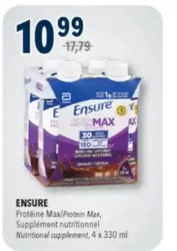 Familiprix ENSURE Protein Max, Nutritional supplement, 4 x 330 ml or High protein, 6 x 235 ml offer