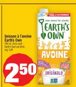 Super C BOISSON À L'AVOINE EARTH'S OWN |EARTH'S OWN OAT DRINK offer