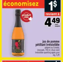Super C JUS DE POMME PÉTILLANT LIMONADE IRRÉSISTIBLE | IRRÉSISTIBLE SPARKLING APPLE JUICE offer