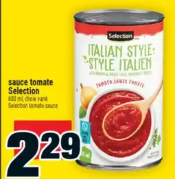 Super C SAUCE TOMATE SELECTION | SELECTION TOMATO SAUCE offer