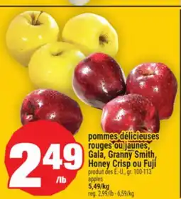 Super C POMMES DÉLICIEUSES ROUGES OU JAUNES, GALA, GRANNY SMITH, HONEY CRISP OU FUJI | APPLES offer