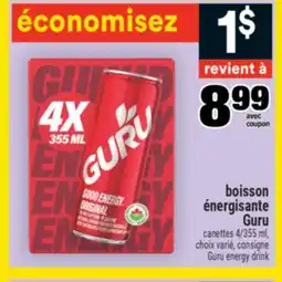 Super C BOISSON ÉNERGISANTE GURU | GURU ENERGY DRINK offer