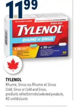 Familiprix TYLENOL Cold, Sinus or Cold and Sinus selected products, 40 units offer