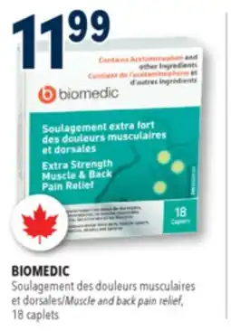 Familiprix Biomedic extra strength muscle & back pain relief caplets 18un offer