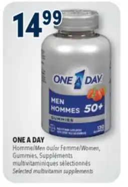 Familiprix ONE A DAY, or /Men, Gummies, Selected multivitamin supplements offer