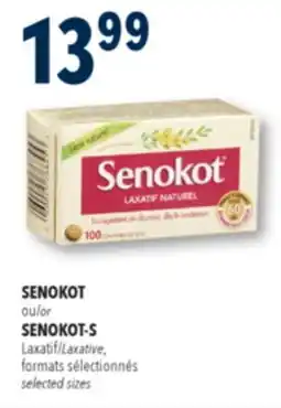 Familiprix SENOKOT or SENOKOT-S Laxative, selected sizes offer