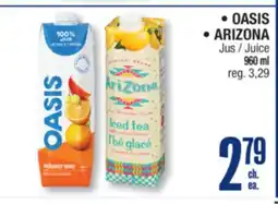 Jean Coutu OASIS, ARIZONA Juice offer