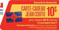 Jean Coutu CARTE-CADEAU JEAN COUTU offer