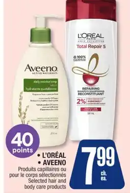 Jean Coutu L'ORÉAL • AVEENO Selected hair and body care products offer