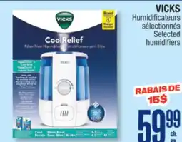 Jean Coutu VICKS Selected humidifiers offer