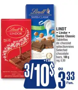 Jean Coutu LINDT • Lindor • Swiss Classic Selected chocolate bars offer