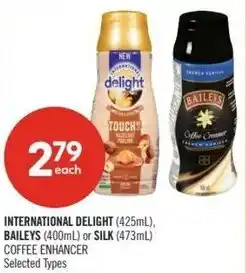 Shoppers Drug Mart International delight, baileys or silk coffee enhancer offer