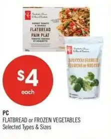 Shoppers Drug Mart PC flatbread or frozen vegetables offer