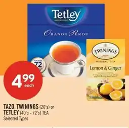Shoppers Drug Mart Tazo, twinings or tetley tea offer