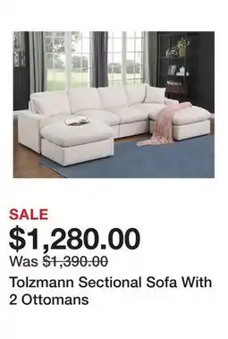 Wayfair Tolzmann Sectional Sofa With 2 Ottomans offer