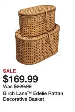 Wayfair Birch Lane Edelie Rattan Decorative Basket offer