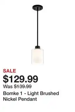Wayfair Bomke 1 - Light Brushed Nickel Pendant offer