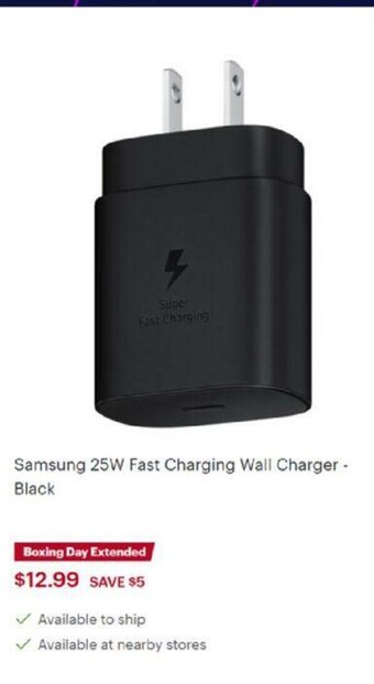 Best Buy Samsung 25W Fast Charging Wall Charger - offer