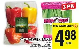 Food Basics SWEET ASSORTED PEPPERS OR ROMAINE HEARTS offer