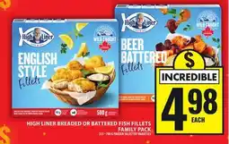 Food Basics HIGH LINER BREADED OR BATTERED FISH FILLETS FAMILY PACK offer