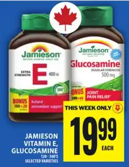 Food Basics JAMIESON VITAMIN E, GLUCOSAMINE offer
