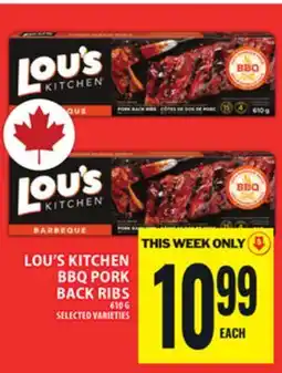 Food Basics LOU'S KITCHEN BBQ PORK BACK RIBS offer