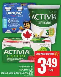 Food Basics ACTIVIA YOGURT OR DANONE DANINO DRINKABLE YOGURT offer