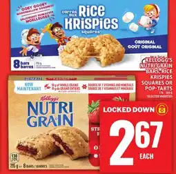 Food Basics KELLOGG'S NUTRI GRAIN BARS, RICE KRISPIES SQUARES OR POP-TARTS offer