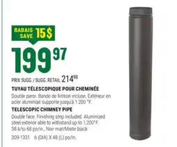 BMR TUYAU TÉLESCOPIQUE POUR CHEMINÉE offer