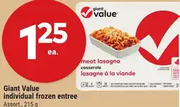Giant Tiger Giant Value individual frozen entree offer