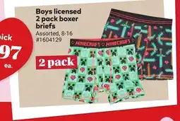 Giant Tiger Boys licensed 2 pack boxer briefs offer