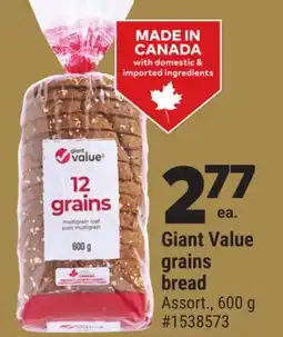 Giant Tiger Giant Value grains bread offer