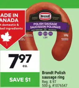 Giant Tiger Brandt Polish sausage ring offer