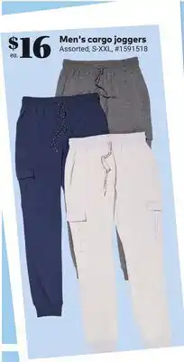 Giant Tiger Men's cargo joggers offer