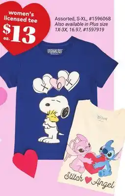 Giant Tiger women's licensed tee offer