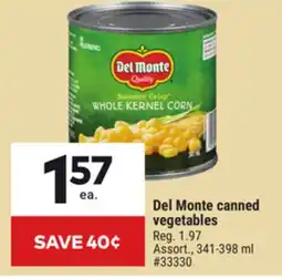 Giant Tiger Del Monte canned vegetables offer