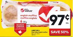Giant Tiger Giant Value English muffins offer
