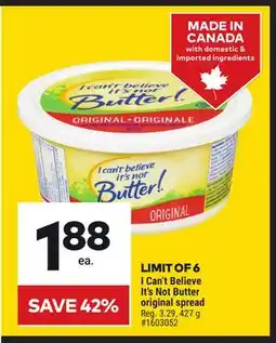 Giant Tiger I Can't Believe It's Not Butter original spread offer