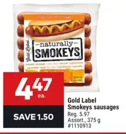 Giant Tiger Gold Label Smokeys sausages offer