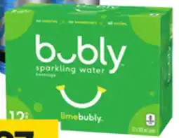 Giant Tiger Bubly flavoured sparkling water offer