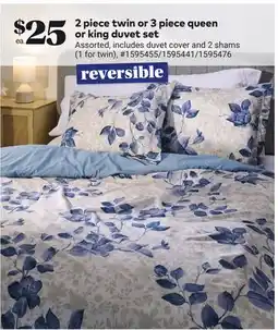 Giant Tiger 2 piece twin or 3 piece queen or king duvet set offer