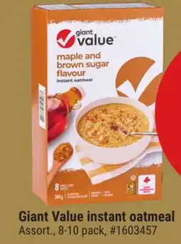 Giant Tiger Giant Value instant oatmeal offer