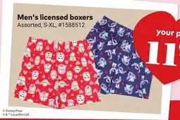 Giant Tiger Men's licensed boxers offer