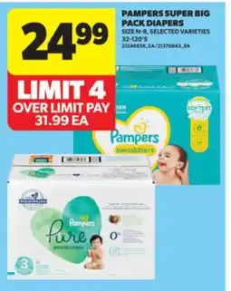 Real Canadian Superstore PAMPERS SUPER BIG PACK DIAPERS, 32-120' S offer