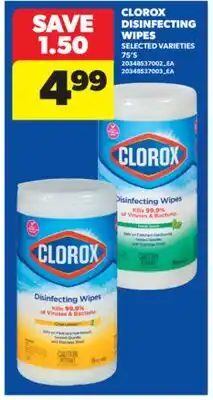 Real Canadian Superstore CLOROX DISINFECTING WIPES, 75'S offer