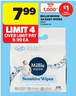Real Canadian Superstore MILLIE MOON 3X BABY WIPES, 216'S offer