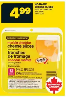 Real Canadian Superstore NO NAME CHEESE SLICES, 210/230 G offer