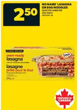 Real Canadian Superstore NO NAME LASAGNA OR EGG NOODLES offer